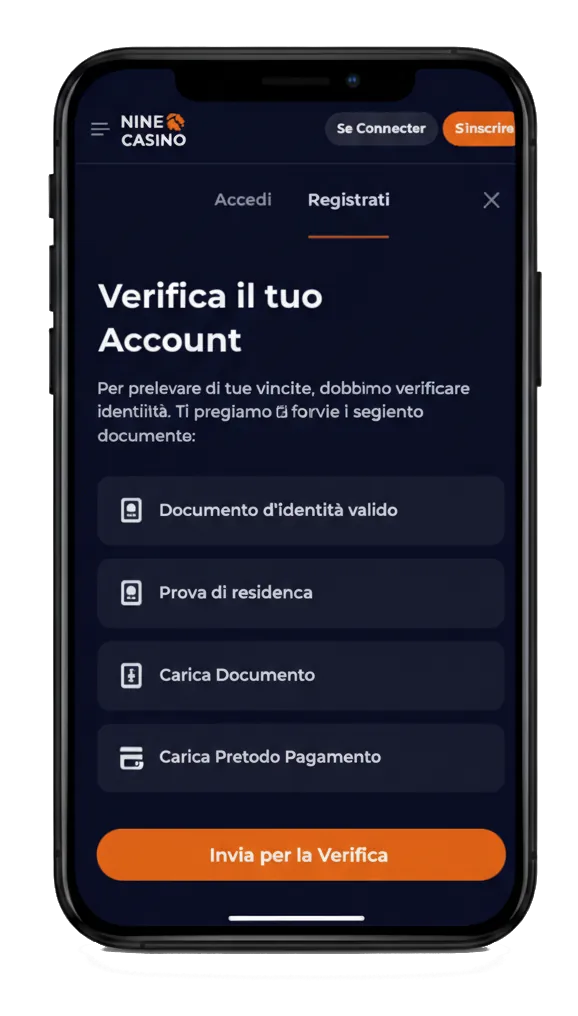 Verifica a Nine Casino KYC