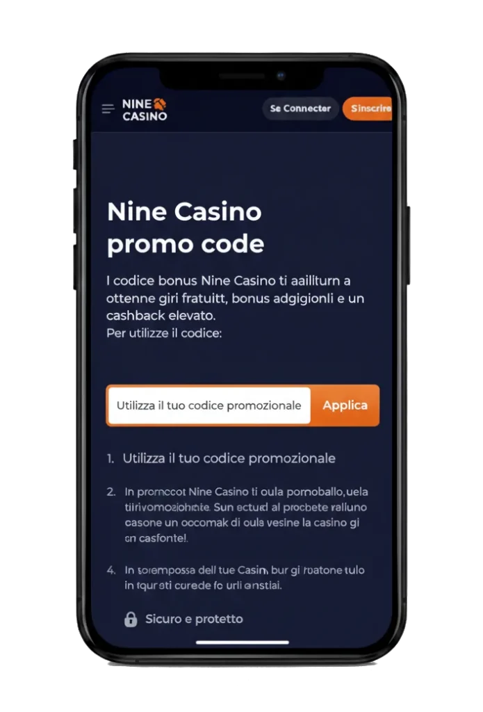 Applica il codice promozionale Nine Casino