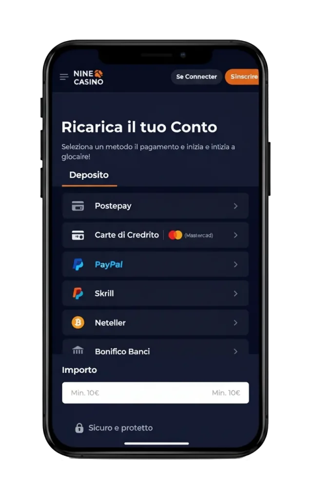 I Pagamenti su Nine Casino